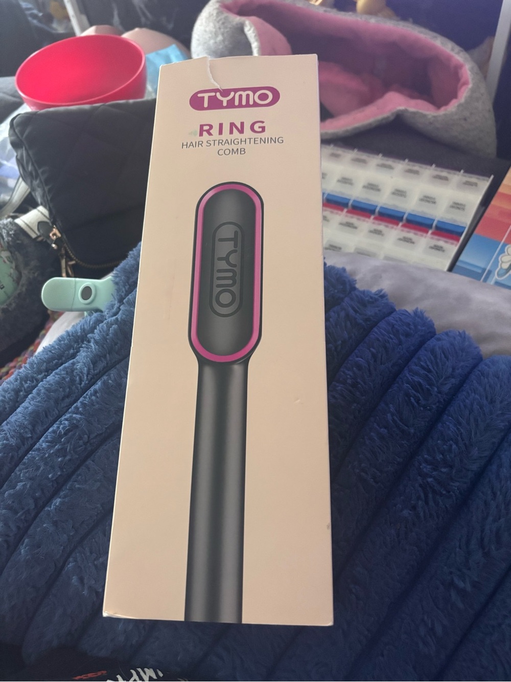 TYMO Pink & Black Ring Hair Straightening Comb